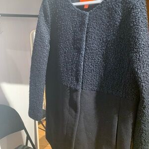 Women's Navy Textured Coat